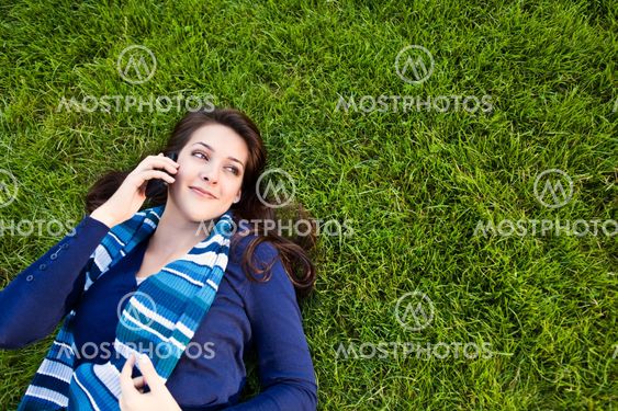 Mixed race student on the phone