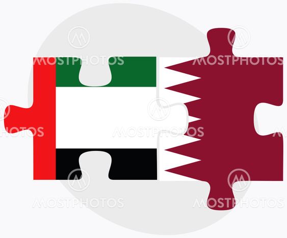 United Arab Emirates and Qatar Flags
