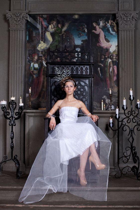 Snow Queen sits on the throne