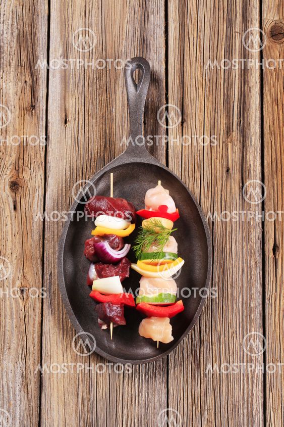 Raw Shish kebabs