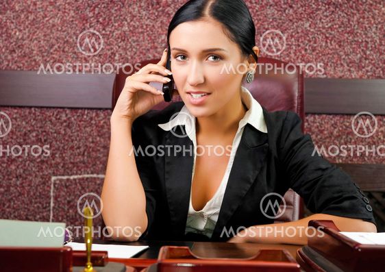 businesswoman with telephone