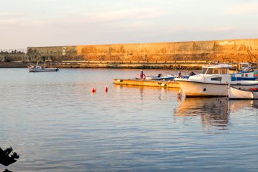 Sunset view of the port of Sozopol, Bulgaria