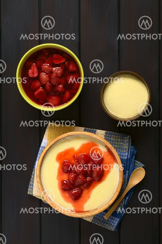Semolina Pudding with Strawberries