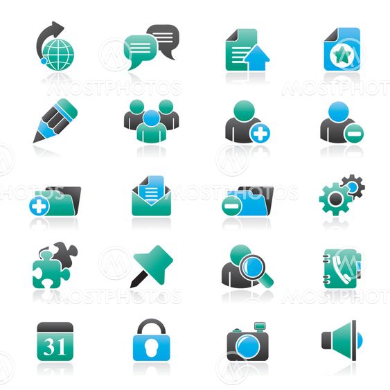 Internet blogging icons