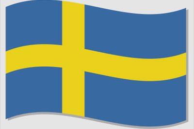 Waving flag of Sweden vector graphic. Waving Swedish...