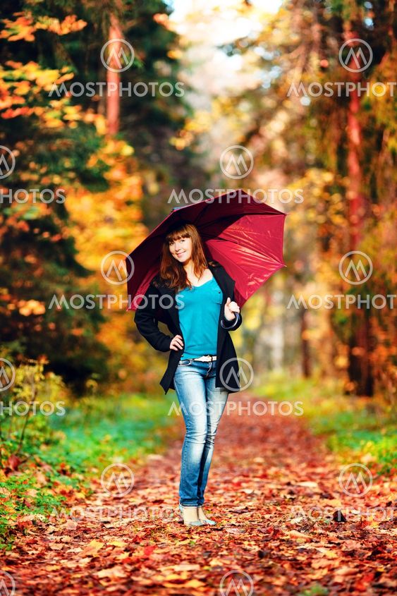 Girl with Red Umbrella