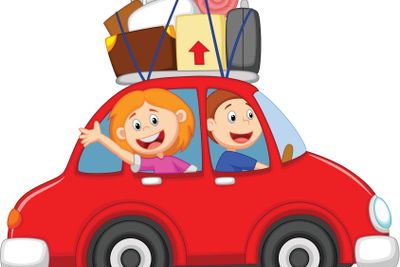 Family traveling with car