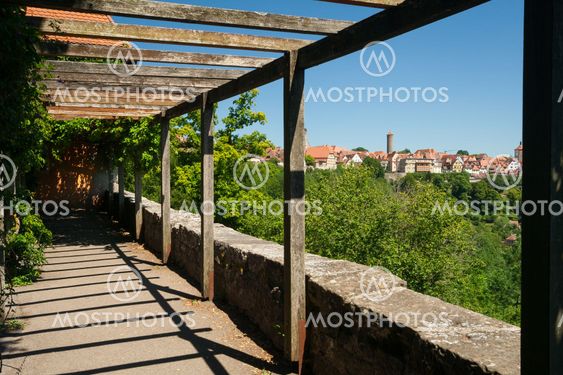 Castle garden in Rothenburg ob der Tauber