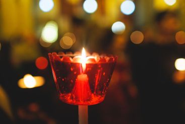 Greek Orthodox Christian Easter ceremony procession,...
