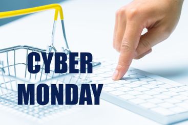 Cyber Monday sign on computer