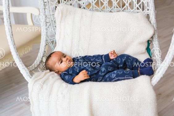 Portrait of a mixed race baby boy