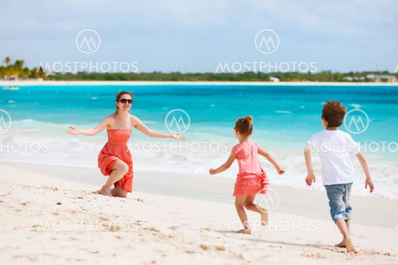 Beautiful family on a beach