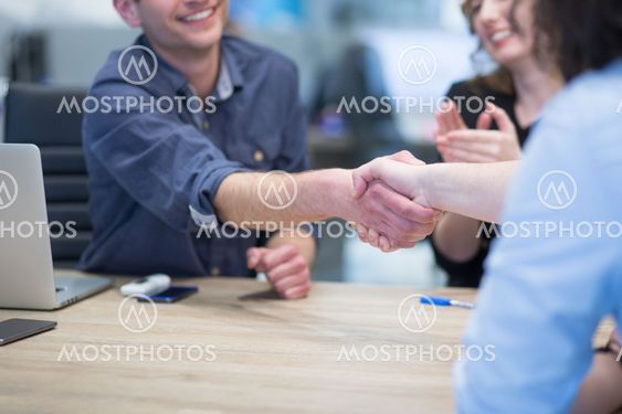 cloasing the deal in modern office interior