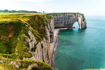 Beautiful seaside landscape of cliffs on the Normandy...
