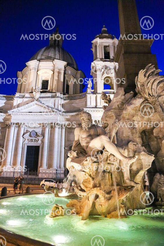 Fountain of the Four Rivers on Piazza Navona