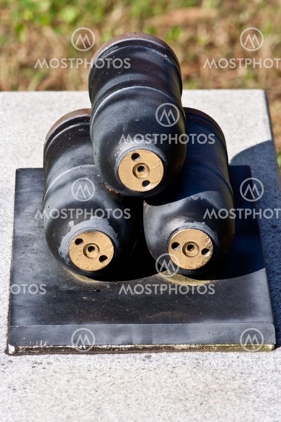 Shells for a Civil War cannon.