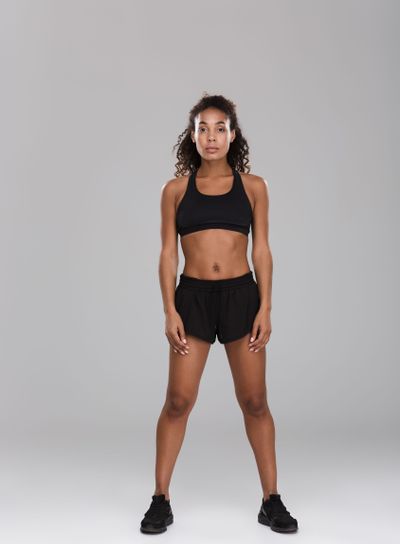 Full length portrait of an excited afro american...