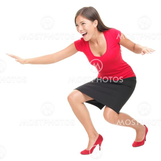 Woman having fun surfing