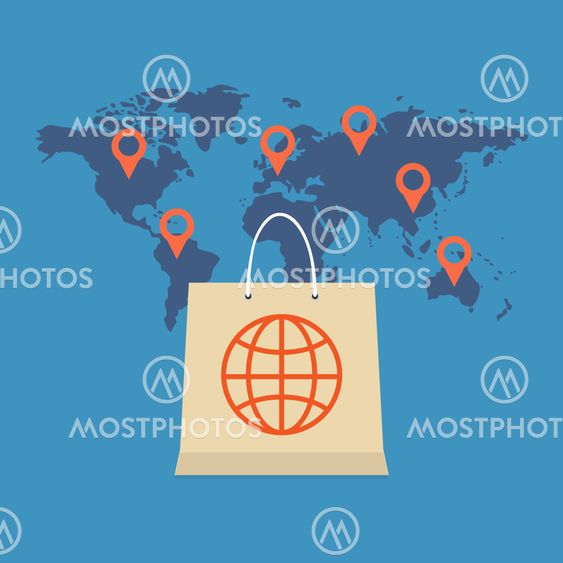 International Sale concept. Flat design stylish.