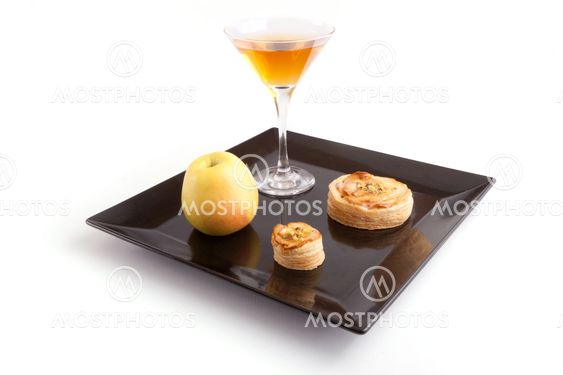 Apple Pie Slices with Drink