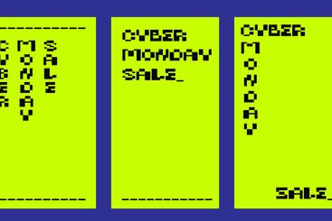 Set of Cyber monday vertical banner in retro arcade...