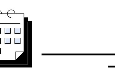 Abstract Design with Calendar, Feather, and Minimalist...