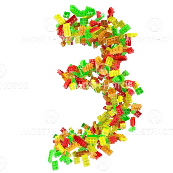The number is made up of children's blocks