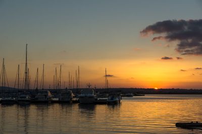Amazing Sunset seascape on the port of Sozopol, Burgas...