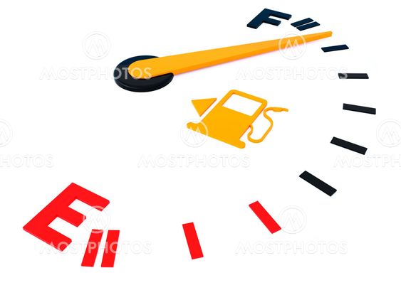 Full gas scale on white background