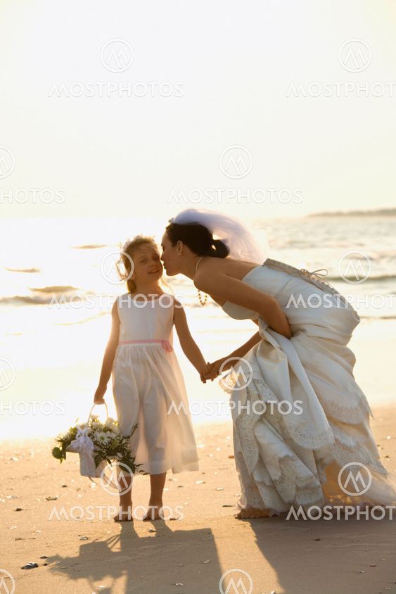 Bride and flower girl.