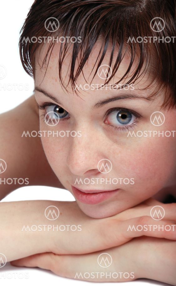 Beautiful woman with big bright eyes