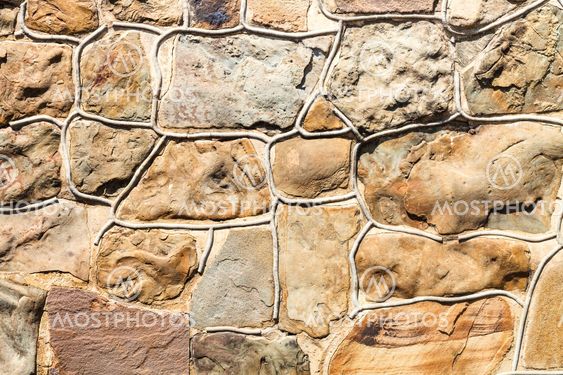 outdoor wall from natural stones