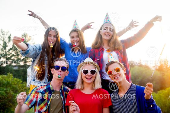 Teens having a party