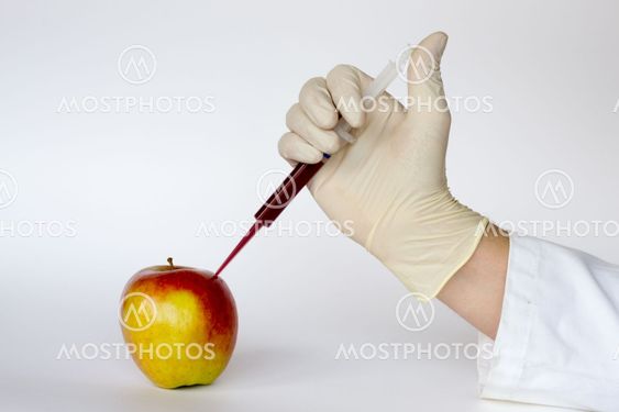 Poking an apple