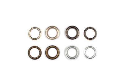 Set of brass multicoloured metal eyelets or rivets -...