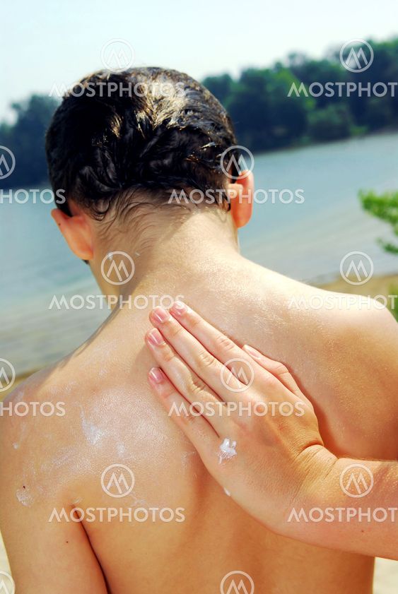 Applying sunscreen