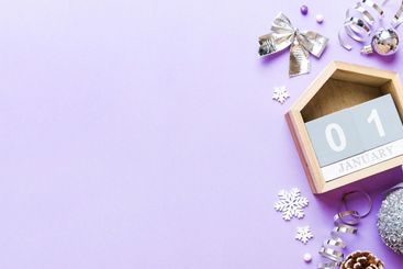 Christmas calendar 1 january. Christmas gift, fir...