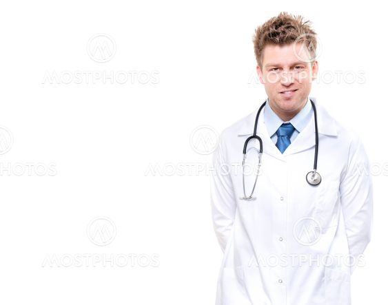 Smiling male medical doctor with stethoscope