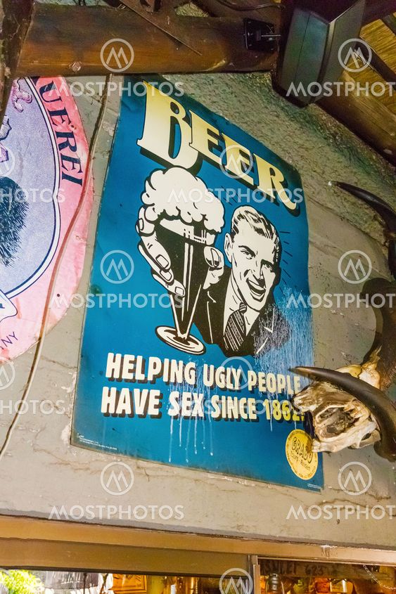 The old poster for beer marketing.