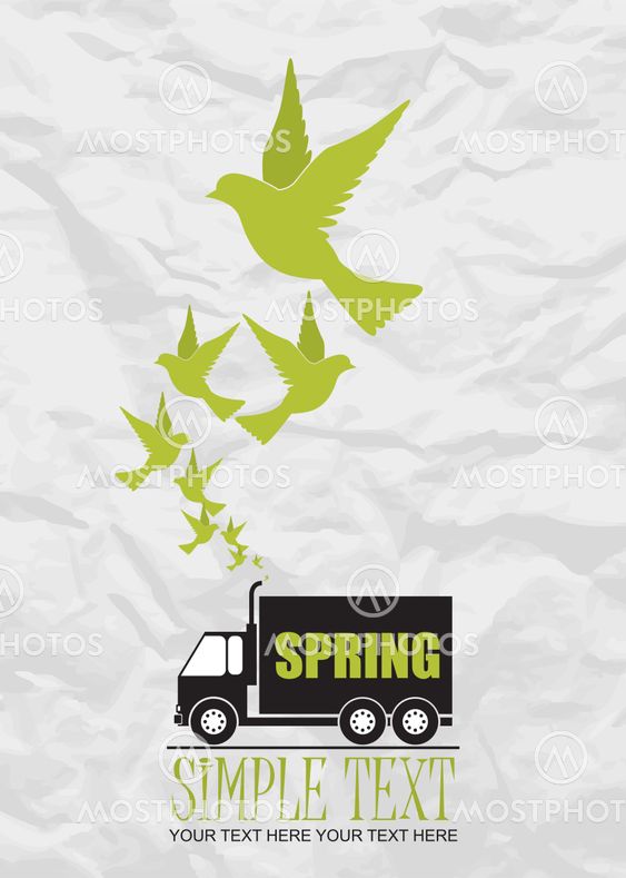 Abstract vector illustration of trakc and birds.