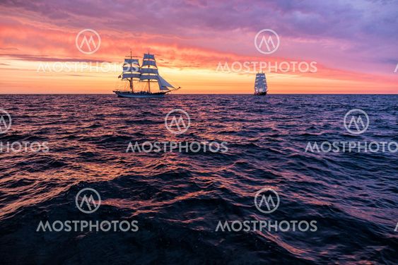Sailing ships on the Baltic Sea