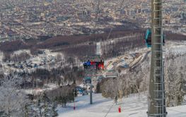 Ski resort - Mountain Air in Yuzhno-Sakhalinsk, Russia -...