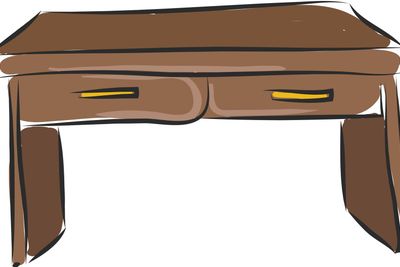 Table hand drawn design, illustration, vector on white...