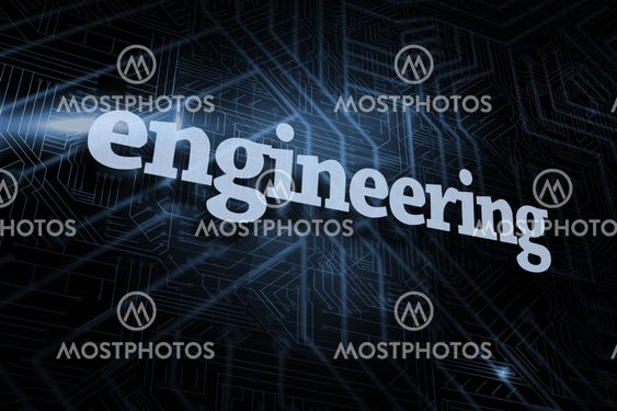 Engineering against futuristic black and blue background