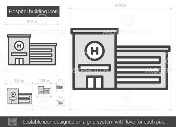 Hospital building line icon.