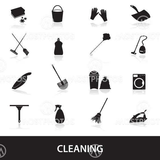 cleaning icons set eps10