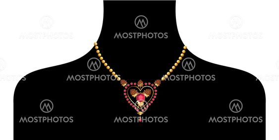 Musta naisten silohuette kanssa golden neckless