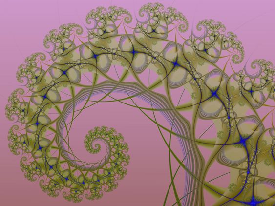 Green Spiral on Pink