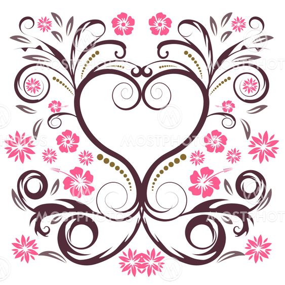 vector flower heart