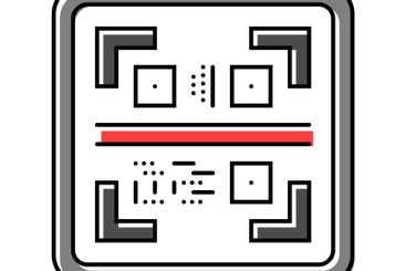 scan me product label caution color icon vector...